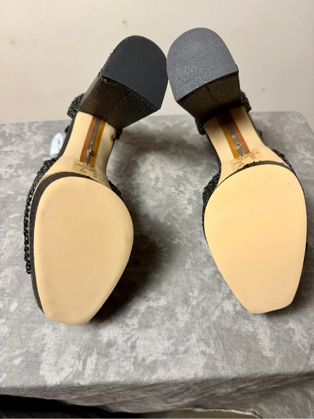 Brand New Sam Edelman Nattie Woven Napa Size 10M Beaded Platform Sandals